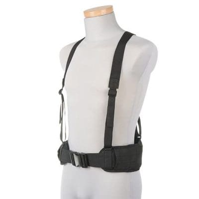 Belt with X type suspenders - black
